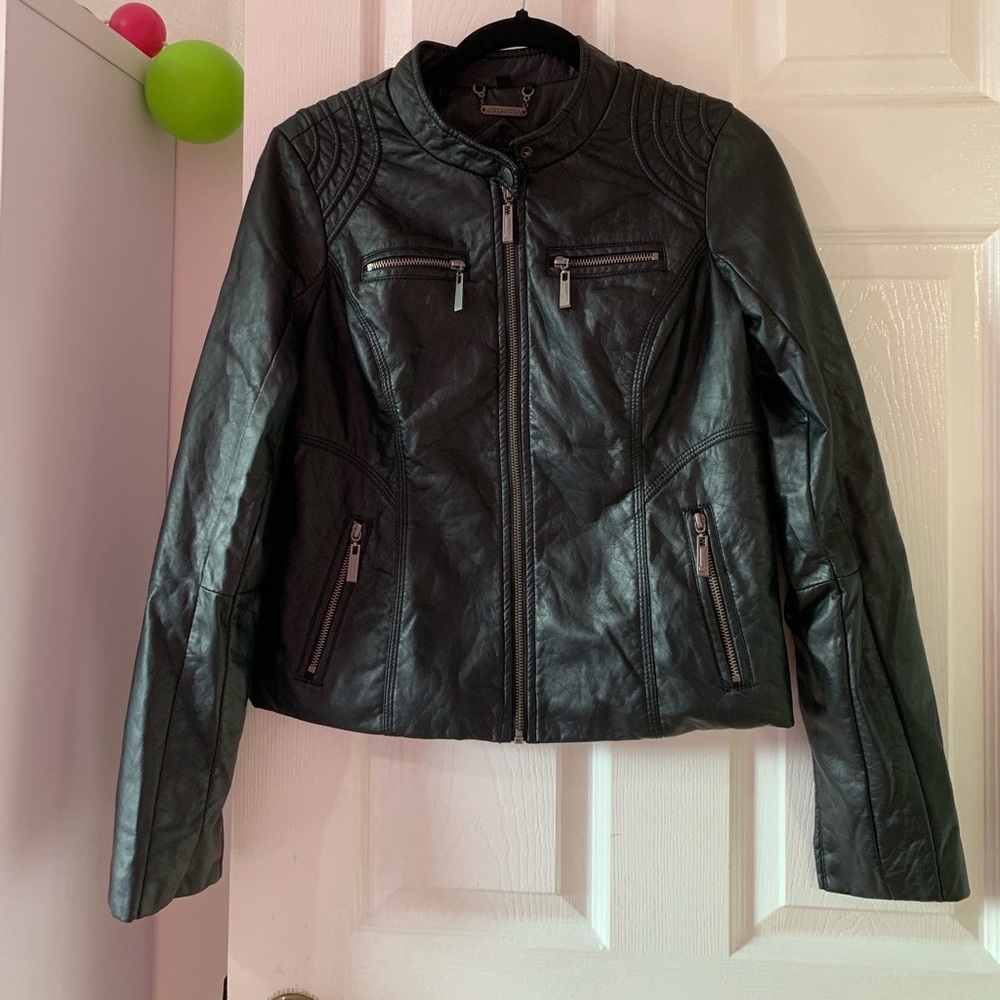 JOU JOU Faux Leather Jacket Sz L